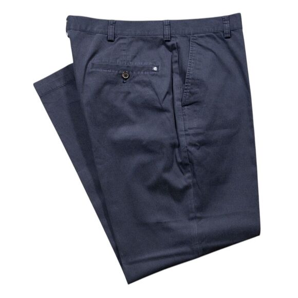 Brooks Brothers Mens Chino Pants 35x30 Blue Cotton Straight Flat Front Trousers